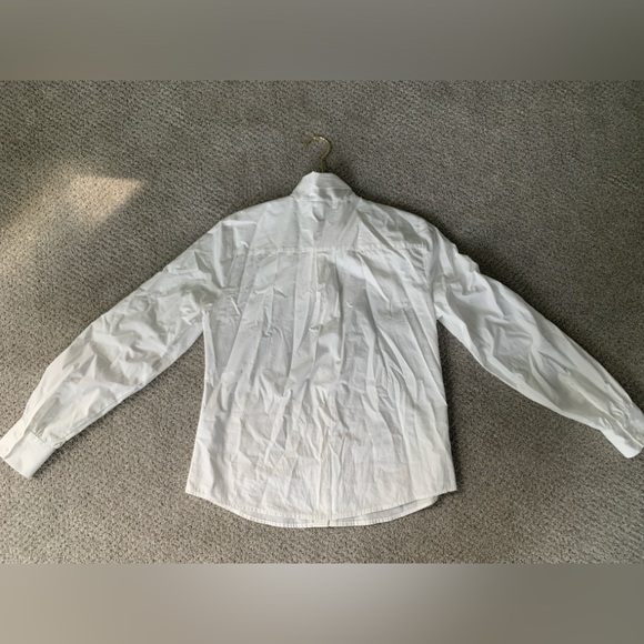 Nine West size small white button down with neck bow tie -worn once - Picture 5 of 5